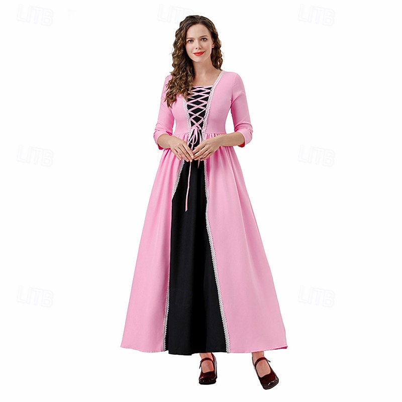 Elegantní Retro Renesanční Dlouhá délka Šaty Cosplay kostým Maškarní Šlechtična Hranatý Maškarní kostým Dámské předvečer Všech svatých Plesová maškaráda Šaty Párty a večer Běžné / Denní Dospělé Šaty 2025 - $44.99 –P5