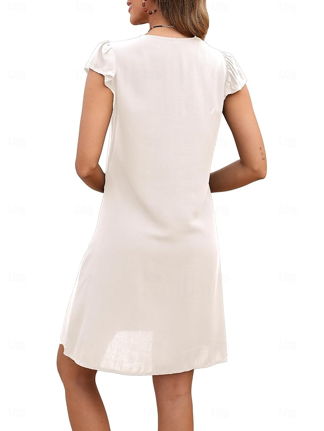 Women's Mini Dress Casual Dress Fashion Modern Elegant Dress Cap Sleeve Wedding Daily Date Regular Fit Floral Embroidery Sleeveless V Neck Black White Orange Summer 2025 - $27.99 –P5