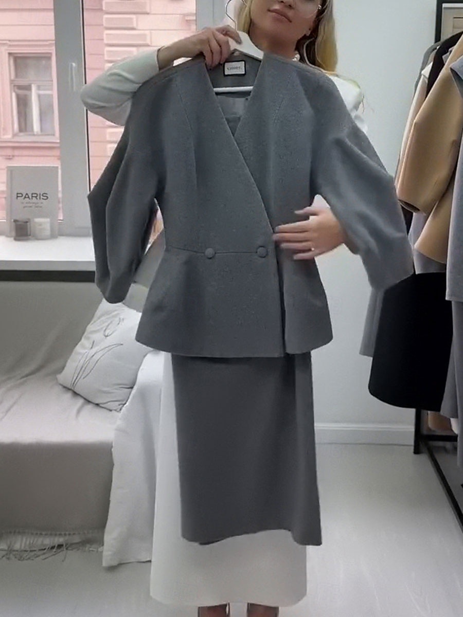 Ensembles de Robes Robe Mère de la Mariée Formelle Invitée de Mariage Élégante Col en V Longueur au Sol Polyester Manches Longues avec Boutons de 2025 ? $179.99 –P9