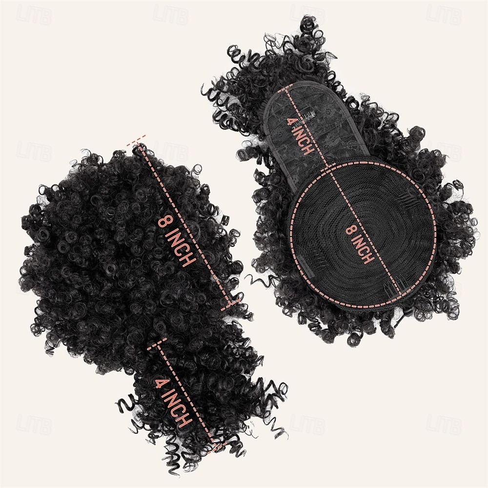 Drawstring Ponytail for Black Women Afro Puff Kinky Curly Hair Ponytail Extension with Bangs Black Updo Natural Hair Ponytail 2026 - $15.49 –P4
