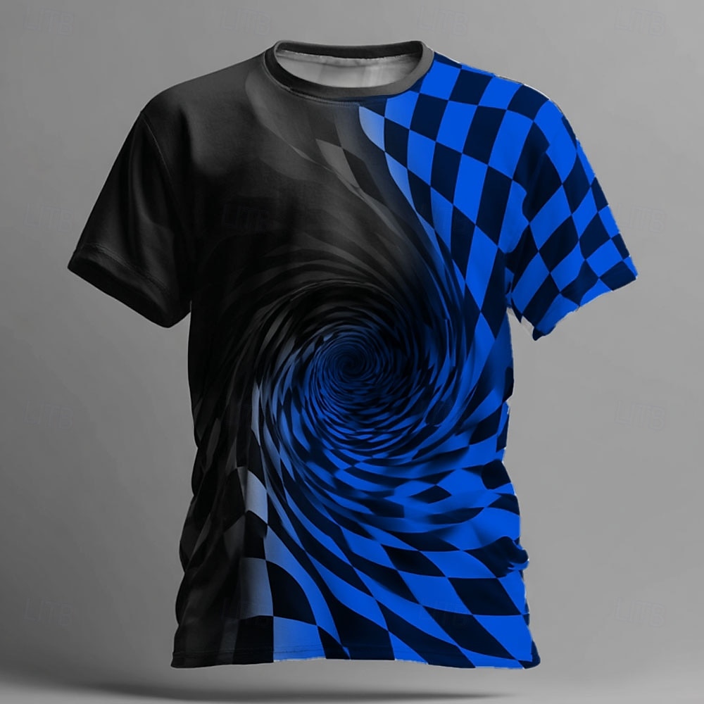 Herren Visuelle Täuschung T Shirt Kurzarm T-Shirt 3D-Druck Rundhalsausschnitt Hemd Übertrieben Designer Party Straße Lässig Weiß Gelb Blau Sommer Frühling Ganzjahres Bekleidung S M L XL XXL XXXL 2025 - $17.99 –P4
