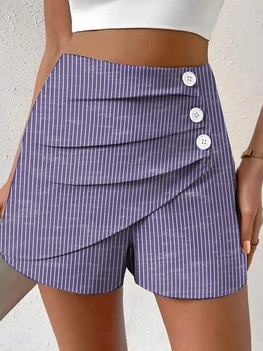 Pentru femei chinez Pantaloni Scurți Vacanță Epocă Stilul etnic Scurt Talie Înaltă Grafic Geometric Dunga Plisată Micro-elastic Vacanță Stradă Zilnic Albastru ou de Măcăleandru Violet Roșu-aprins 2025 - $17.99 –P4
