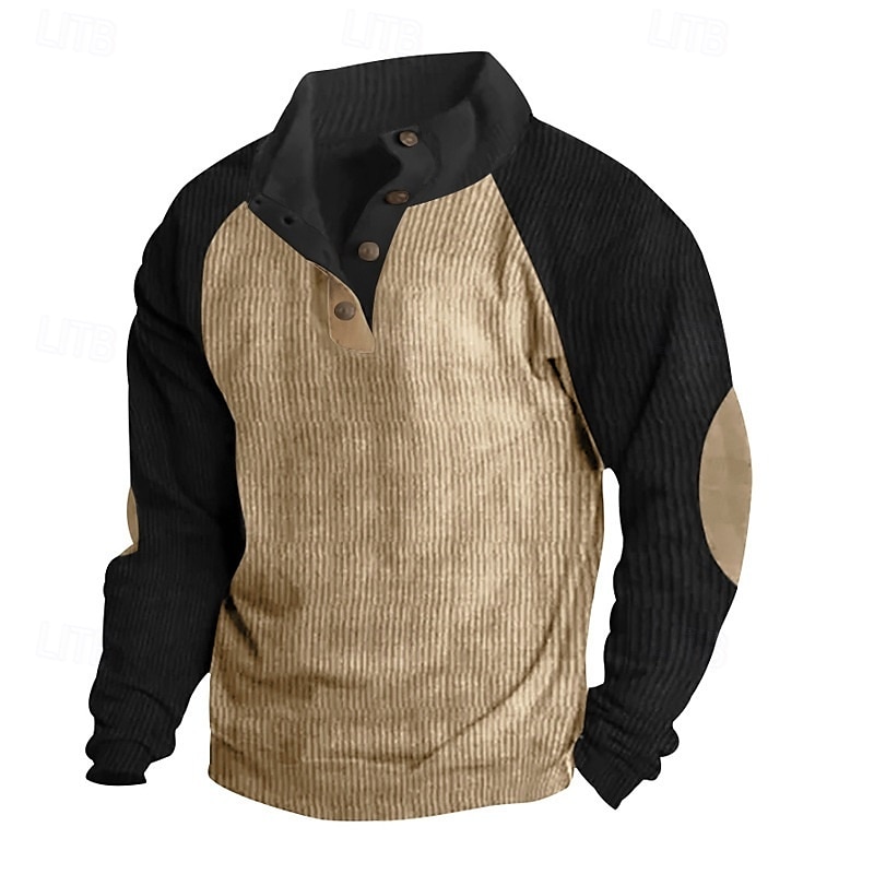 Homens Moletom com zíper Moletom Zip Moletom com capuz Adamascado Khaki claro. Preto Vinho Verde Tropa Colarinho Clerical Bloco de cor Zip Up Bloco de cor Desportos e Ar livre Casual Diário Roupa de de 2025 por $32.99 –P5