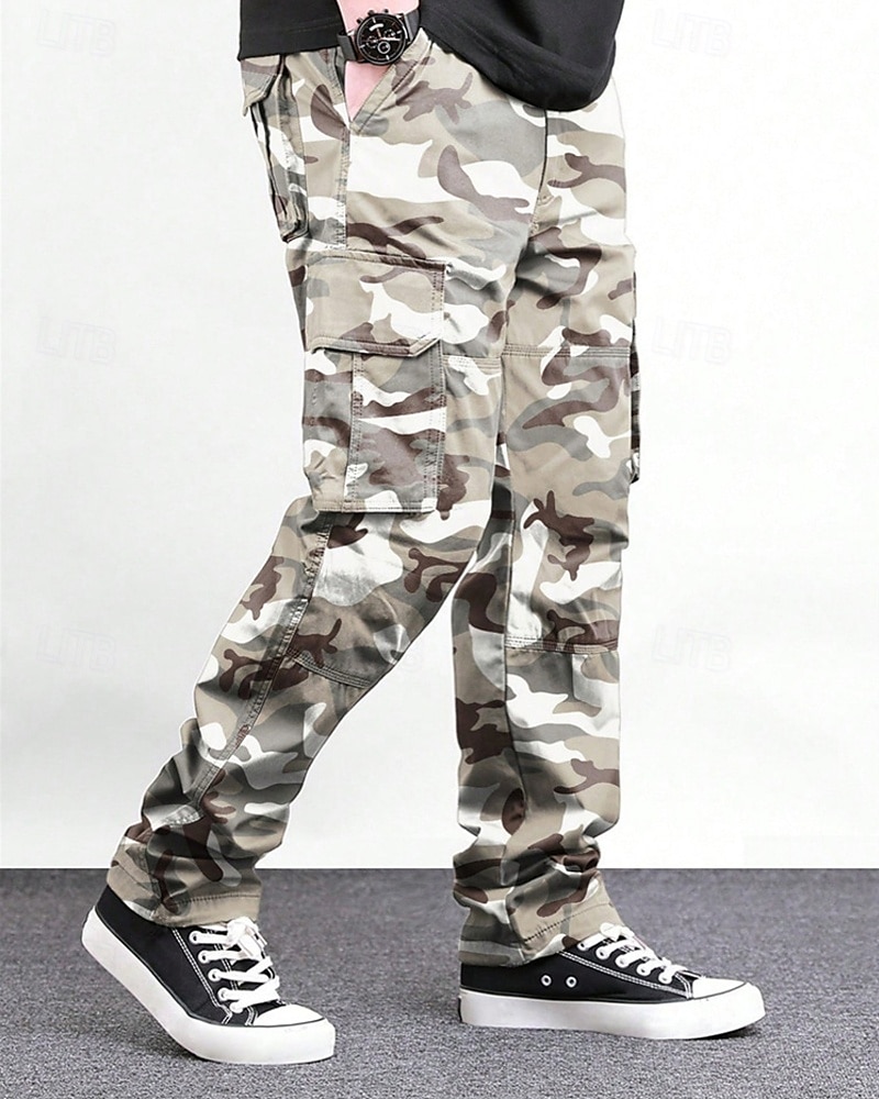 Men's Cargo Pants Trousers Elastic Waist Drawstring Multi Pocket Plain Wearable Outdoor Daily Camping & Hiking Fashion Classic Black Green 2025 - $28.99 –P18