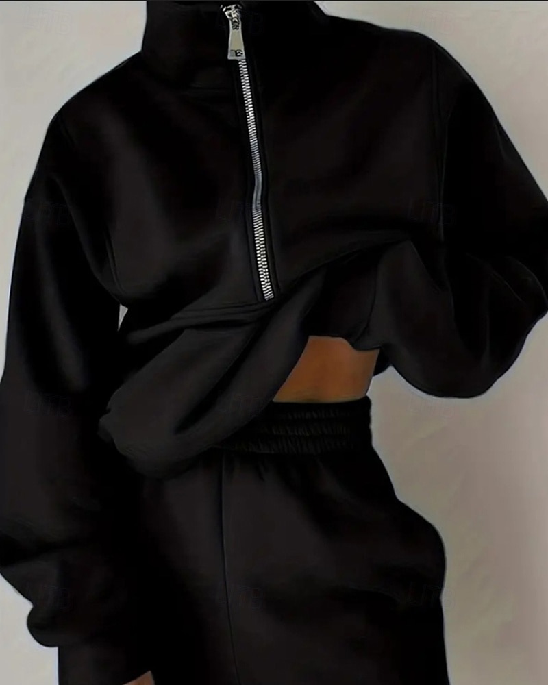 Damskie Spodnie dresowe Dres polarowy Góra ścieżki Zamek 2-częściowa Solidne kolory Rozpinana bluza i spodnie dresowe Zestawy odzież Jesień Leśna zieleń Granatowy Siłownia Sportowy Bieganie Keep Warm 2026 - $31.99 –P6