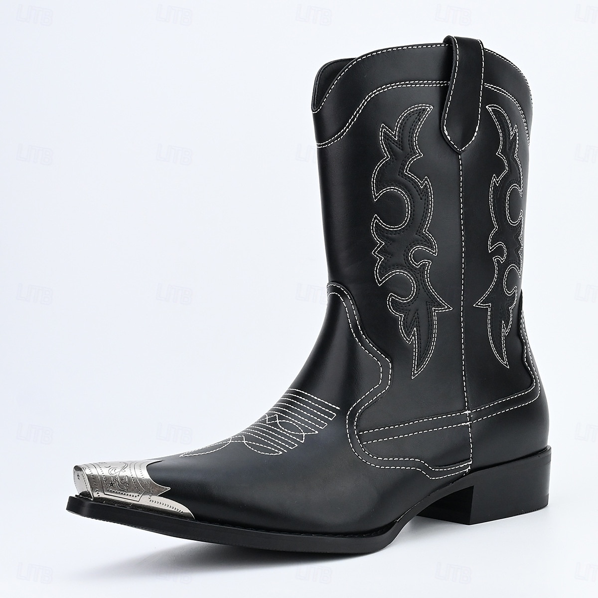Homme Bottes Bottes de Cowboy Marche ancien Occasionnel Microfibre Chaud Confortable Antidérapant Mocassin Noir de 2025 ? $84.99 –P3