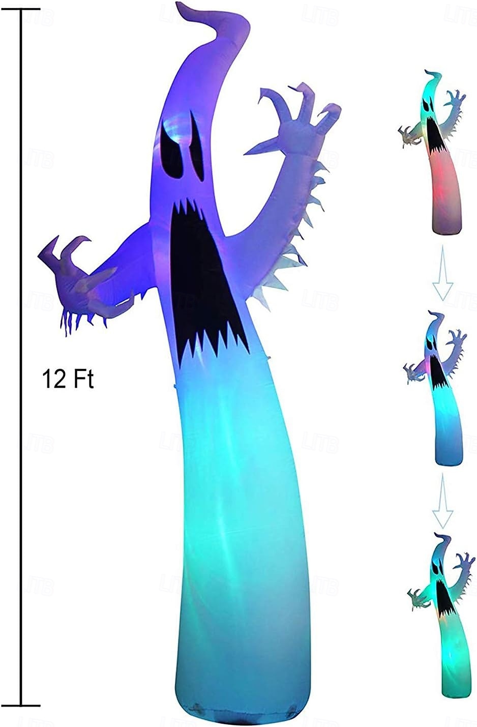1 Pc Halloween Inflatable 3.6M 12 Foot Sparkling Flame Phantom Air Model Outdoor Courtyard Lawn Garden Party Halloween Horror and Weird Decorative Light 2026 - $107.99 –P4