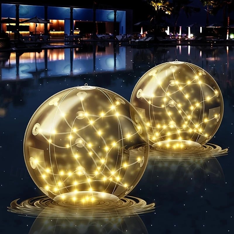 35cm 1/2pcs ηλιακό πλωτό φως πισίνας φουσκωτό λαμπερό φως μπάλας LED έγχρωμο φως με τηλεχειριστήριο εξωτερική αδιάβροχη πισίνα πλωτή διακόσμηση κήπου για πάρτι 2025 - $40.99 –P5