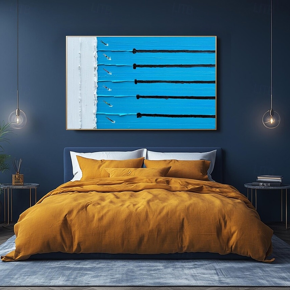 mintura ручная роспись 3d плавание картины маслом на холсте современная абстрактная текстурированная настенная живопись для украшения дома готовая к подвешиванию с натянутой рамой 2025 - $188.99 –P5