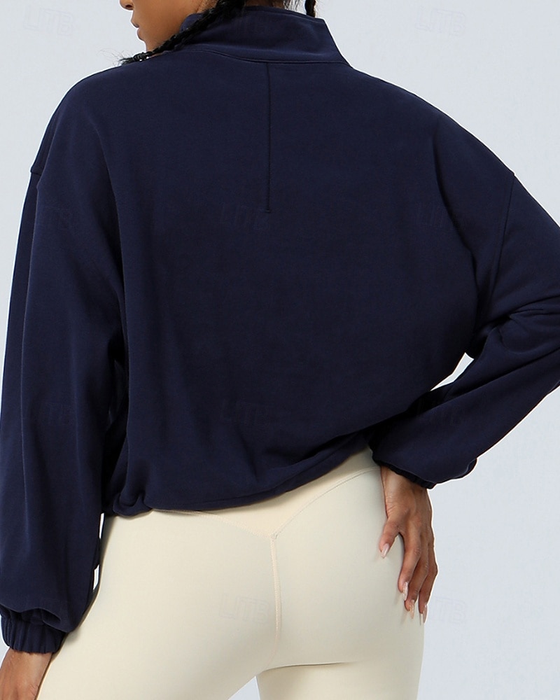 Mujer Sudadera tipo jersey Chaqueta para senderismo Chaqueta deportiva Al aire libre Elástico Trajes de senderismo Ropa de senderismo Otoño Sudadera Algodón Tenis Golf Corriendo Color sólido Violeta 2025 - $38.99 –P17