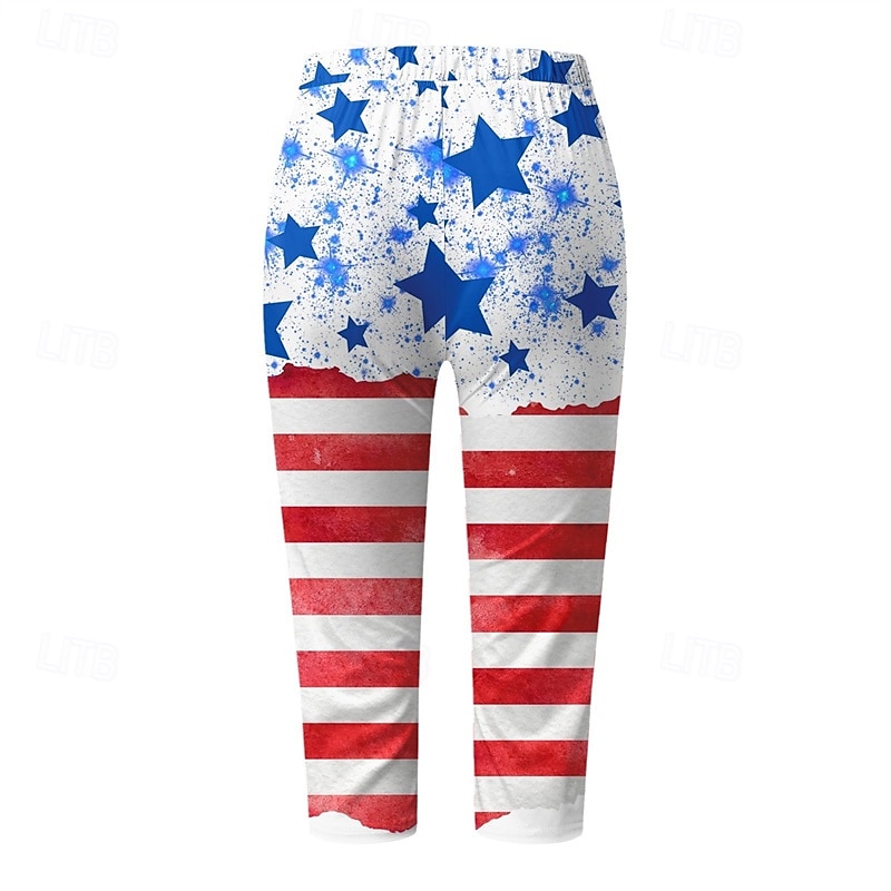 Damen Leggings Anti-Scheuer-Shorts Mode Streetwear Wadenlang Natürliche TaillePantsAmerikanischer Unabhängigkeitstag Amerikanische Flagge Elastischer Bund Atmungsaktiv Bequem Dehnbar Alltagskleidung 2025 - $14.99 –P4