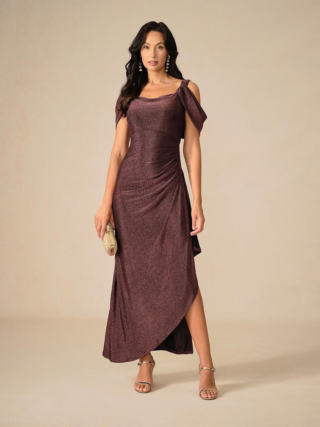 Pentru femei Rochie Lunga Rochie Maxi Rochie de petrecere Bodycon Elegant Petrecere Zi de Naștere Club Fit regulat Simplu Fără manșon Curele de Maroniu Vară 2025 - $99.99 –P1