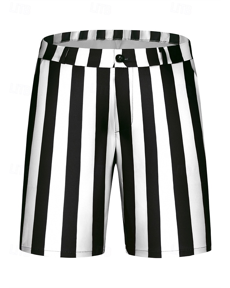 Herre Dress Shorts Burmuda shorts Arbeidshorts Lomme Geometrisk Komfort Pustende Knelengde utendørs Virksomhet Mote Fritid Svart Gul 2026 - $24.99 –P2