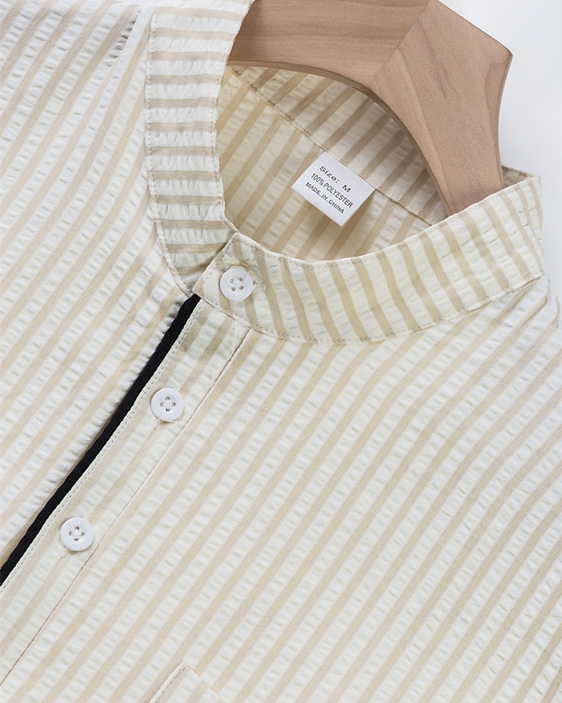 Men's Polo Shirts Golf Shirt Outdoor Daily Wear Banded Collar Short Sleeve Fashion Hawaiian Stripe Pocket Summer Regular Fit Black Blue Sky Blue Green Apricot Polo Shirts 2026 - $21.99 –P6