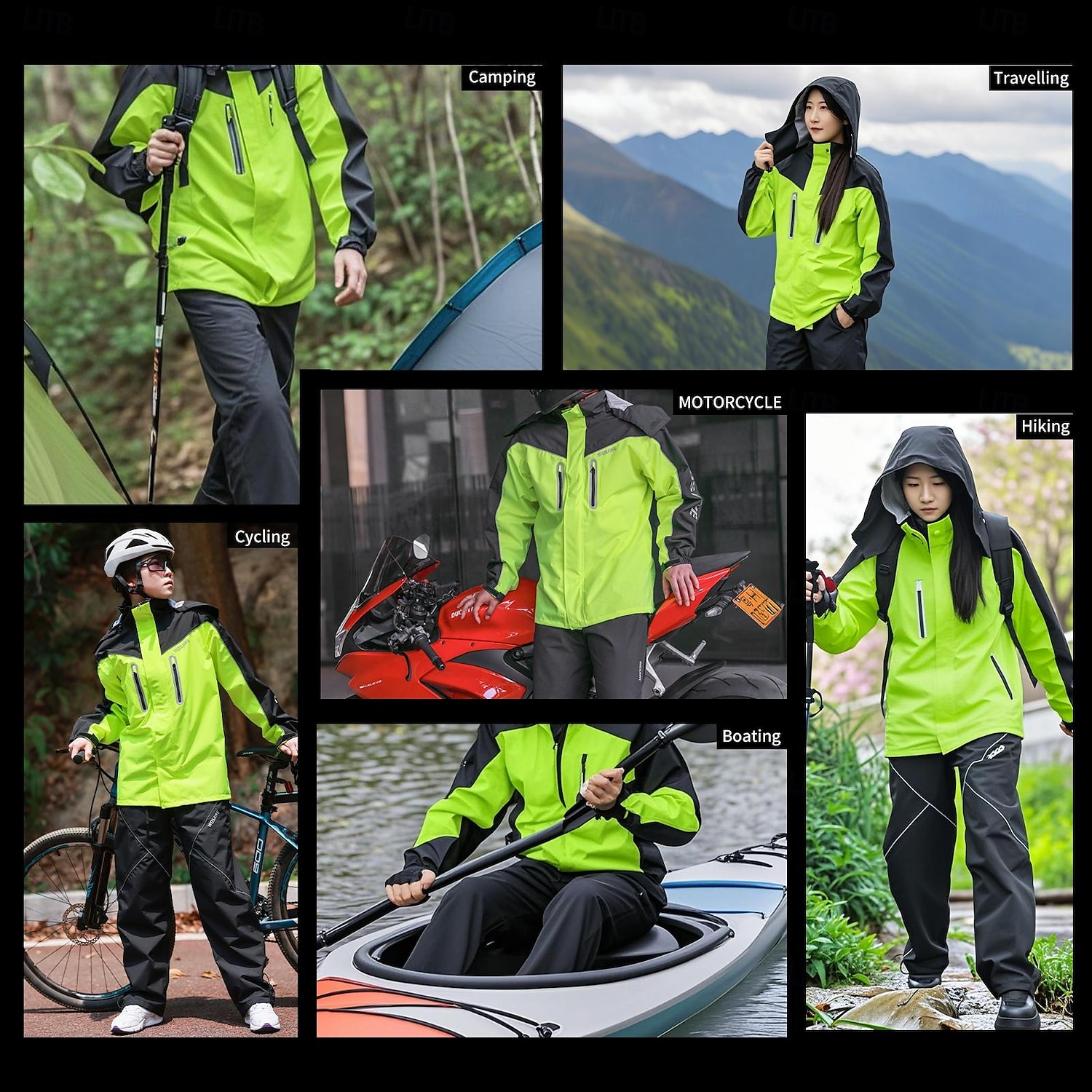 Impermeable para motocicleta Wosawe, modelos para hombre y mujer, resistente al viento, para pesca al aire libre, senderismo, abrigo, práctico almacenamiento, cortavientos ME224 2025 - $65.99 –P13