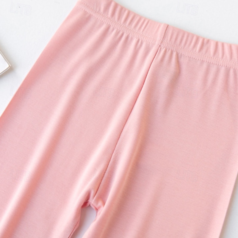 Kids Girls' Leggings Solid Color Daily Outdoor 4-12 Years Fall Black White Pink 2025 - $8.49 –P8
