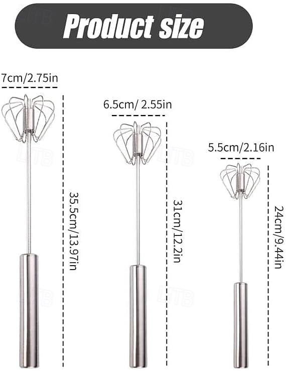 Tel semiautomat din oțel inoxidabil, mixer manual cu împingere, instrument de agitare manual pentru ouă, țesător automat rotativ pentru gătit lapte cu ouă și lapte de casă 2025 - $13.99 –P1