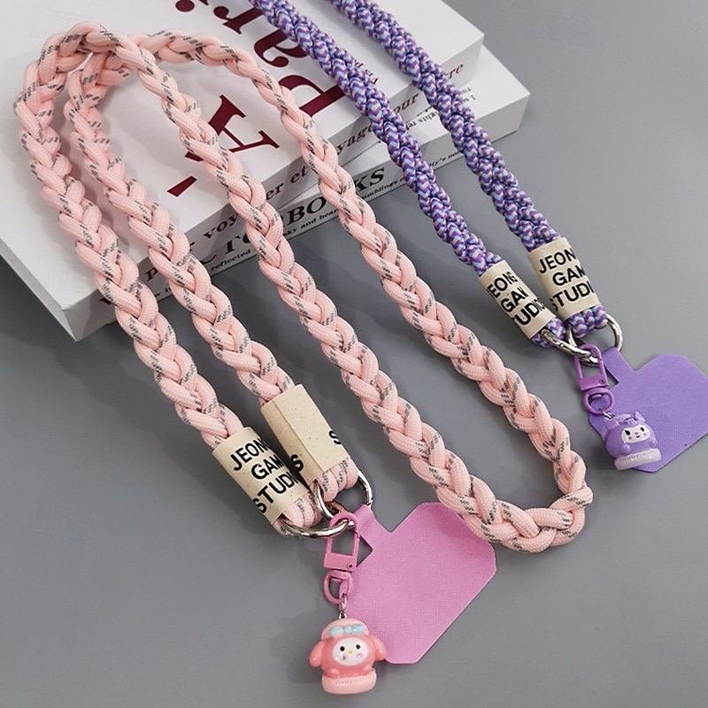 Phone Case For Apple AirTag Xiaomi Samsung Galaxy Universal with Lanyard with Wrist Strap Cartoon Geometric Pattern Polyester 2025 - $11.99 –P2
