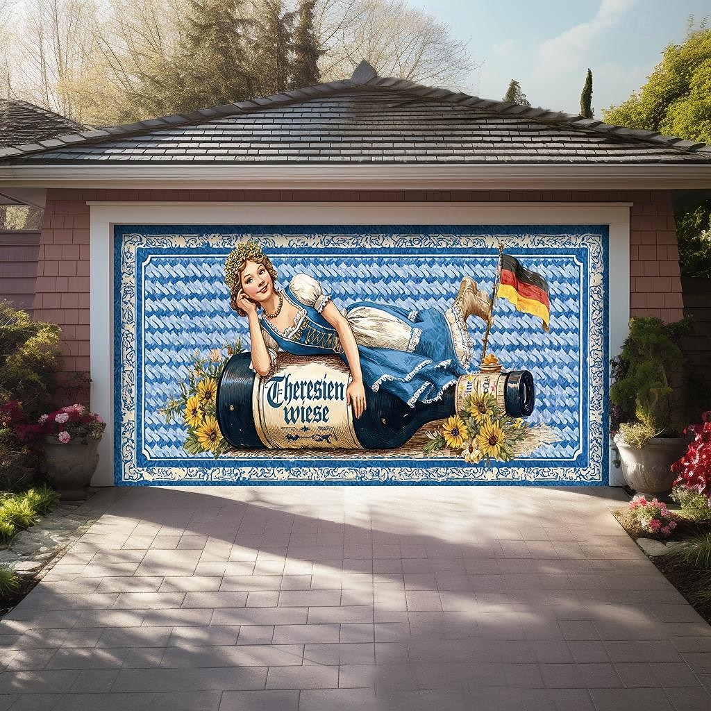 Oktoberfest utendørs garasjeportdeksel banner vakker stor bakteppedekorasjon for utendørs garasjeport hjem veggdekorasjoner arrangement fest parade 2026 - $32.99 –P7