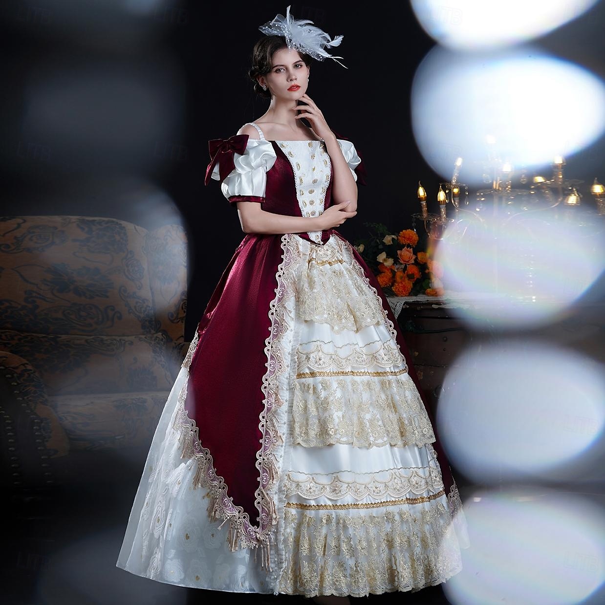 Vintage Rokoko Renässans Maxi Klänningar Vanligt Juliet ärm Prinsessa Brud Plisserad Med volanger Prinsessa Rund hals Dam Halloween Karnival Maskerad Prestanda Fest Halloween Vuxen Alla årstider 2025 - $356.59 –P9