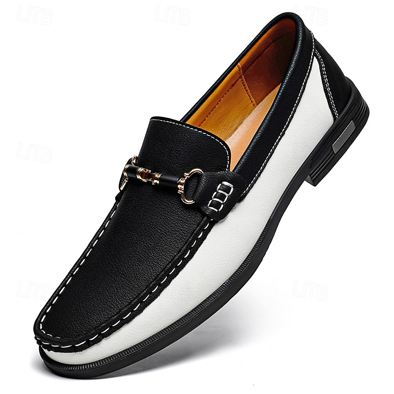 Men's Green and White Faux Leather Moccasin Loafers Fashion Slip-On Driving Shoes for Casual Wear and Spring Outfits 2025 - $46.99 –P4