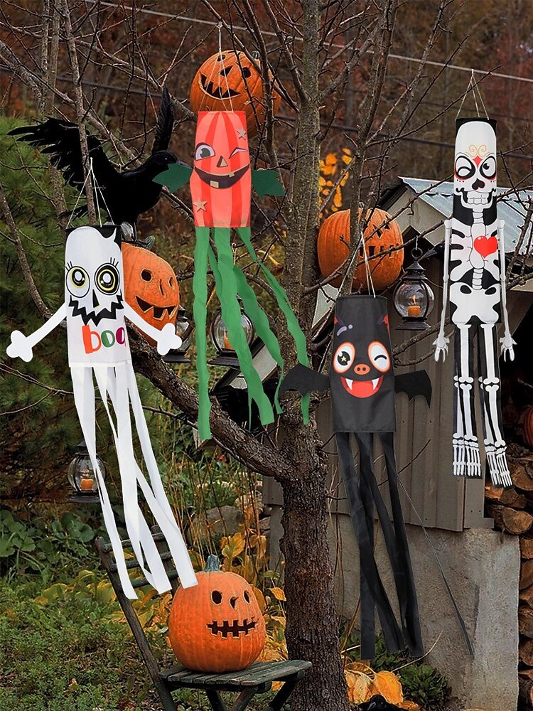 Halloween Windsocks Scary Halloween Hanging Windsock Flag Halloween Decorations for Outdoor Indoor Garden Home Yard Party Supplies 2025 - $6.49 –P3