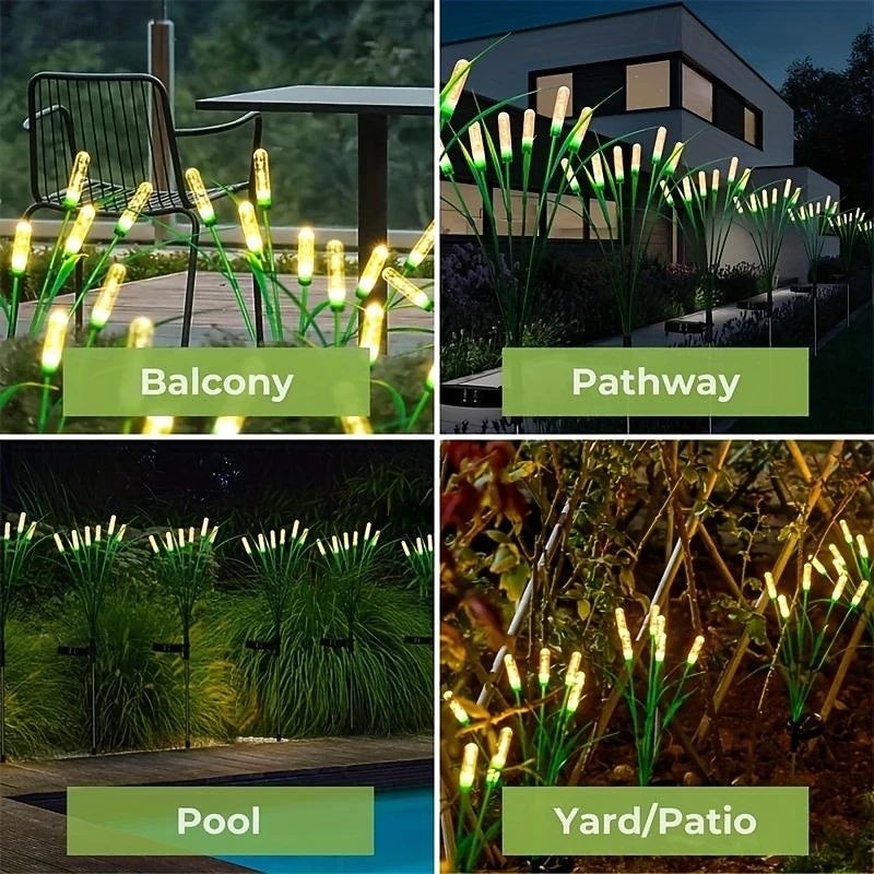 2 шт. солнечный светлячок садовый светильник пузырьковый тростник качающийся газонный светильник для патио двора крыльца гаража дорожки праздничного ландшафтного украшения 2026 - $22.99 –P10