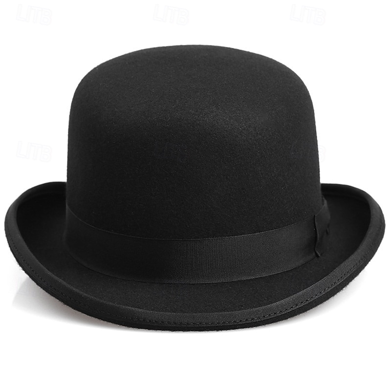 magisk hatt damehatt med bred brem i ull, britisk hiphop-hatt for menn, jazzhatt for vinter, ensfarget filthatt 2025 - $17.49 –P4