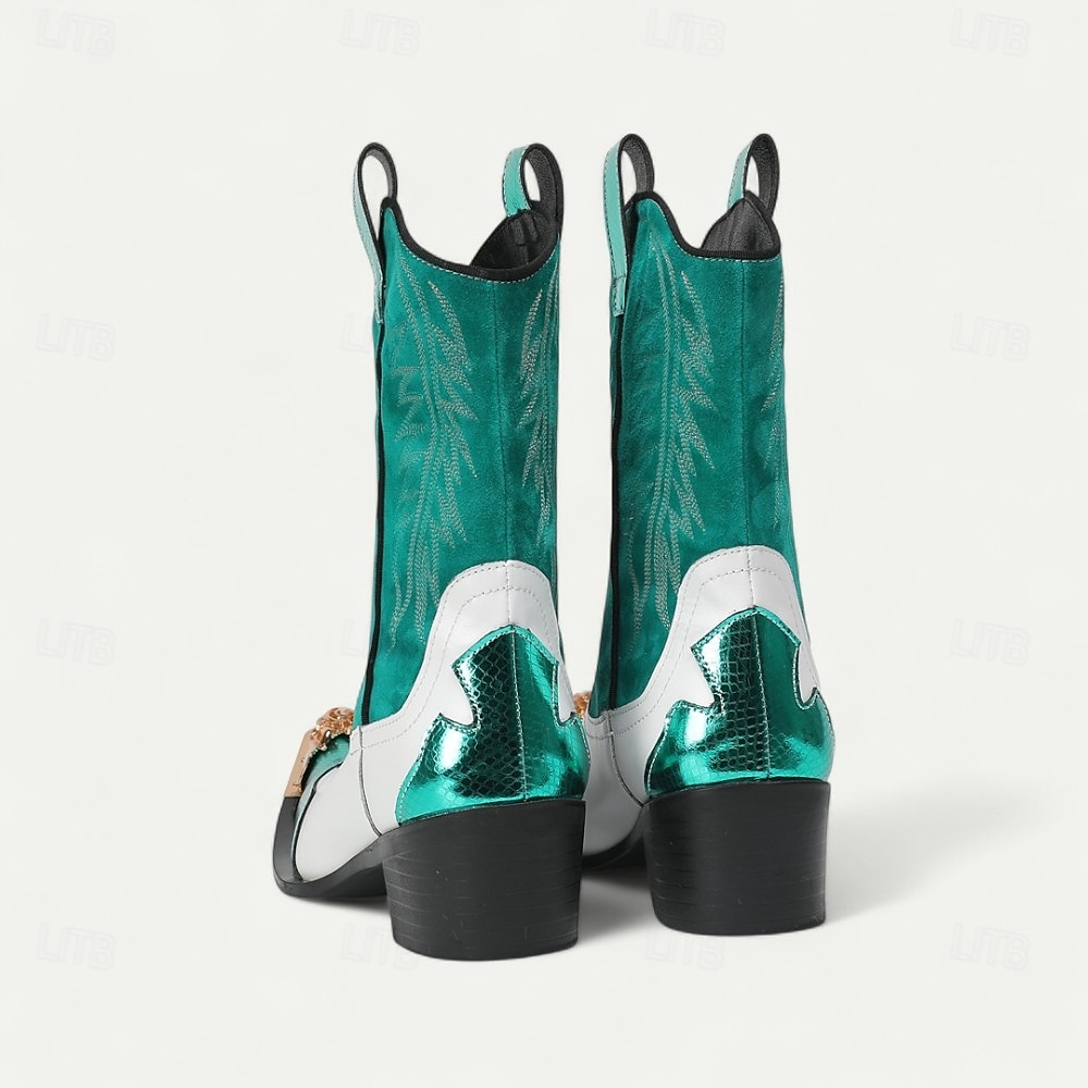 Botine cowboy pentru bărbați roșii și albe – Design cu contrast îndrăzneț cusături clasice cu vârf auriu încălțăminte statement pentru evenimente în aer liber și petreceri tematice 2025 - $149.99 –P8