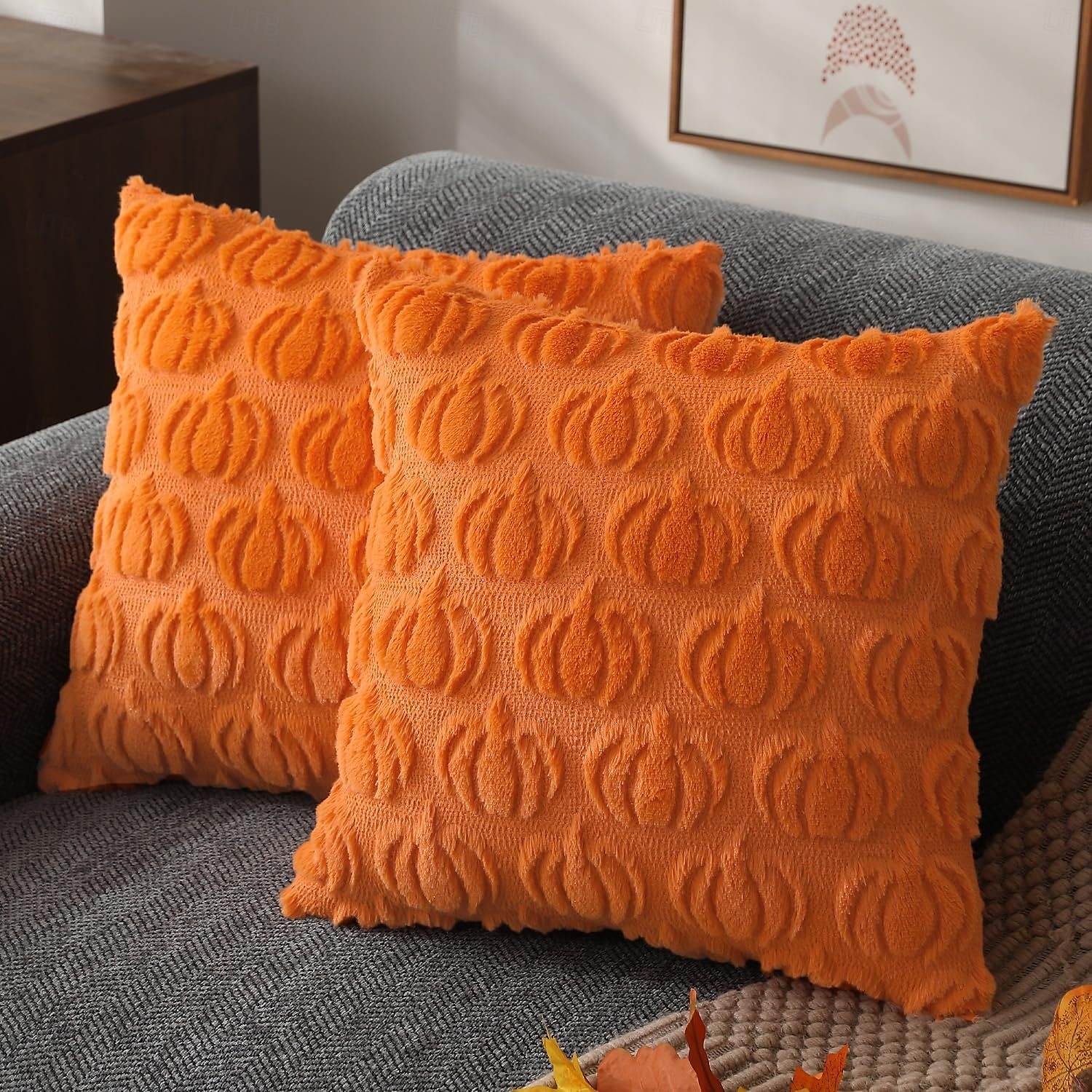 Fall Pillow Covers Fall Decorations Autumn Orange Pumpkin Throw Pillow Cases Soft Plush Faux Fur Wool Couch Cushion Case for Chair Sofa Bedroom Living Room Home Decor 2025 - $7.49 –P5