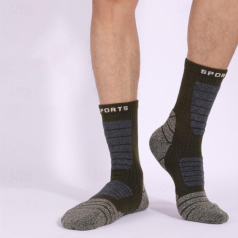 1 Par Hombre Mujer calcetines de lana merino Calcetines de senderismo Calcetines para correr Mantiene abrigado Transpirable Anti ampollas Grueso Invierno Al aire libre tripulación media Retazos Lana 2025 - $11.49 –P14