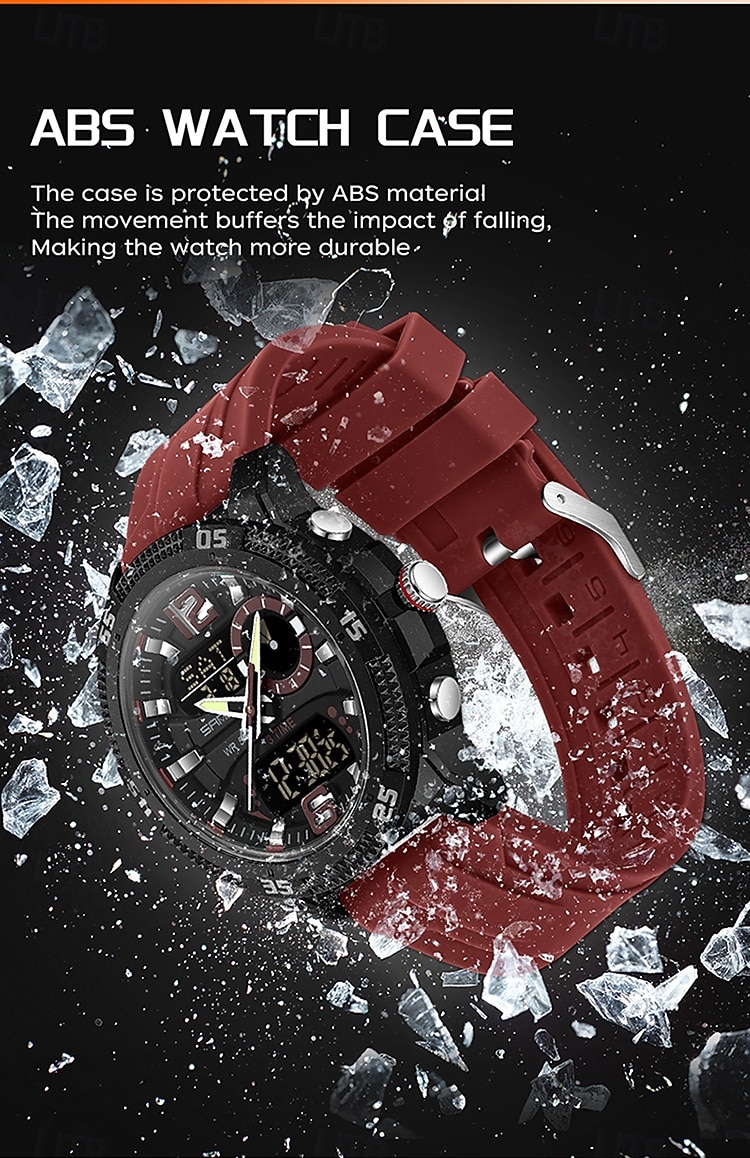 SANDA 3372 Dual Display Men's Watch Chronograph Alarm Clock Sport Multi functional Waterproof LED Electronic Watches 2025 - $26.99 –P17