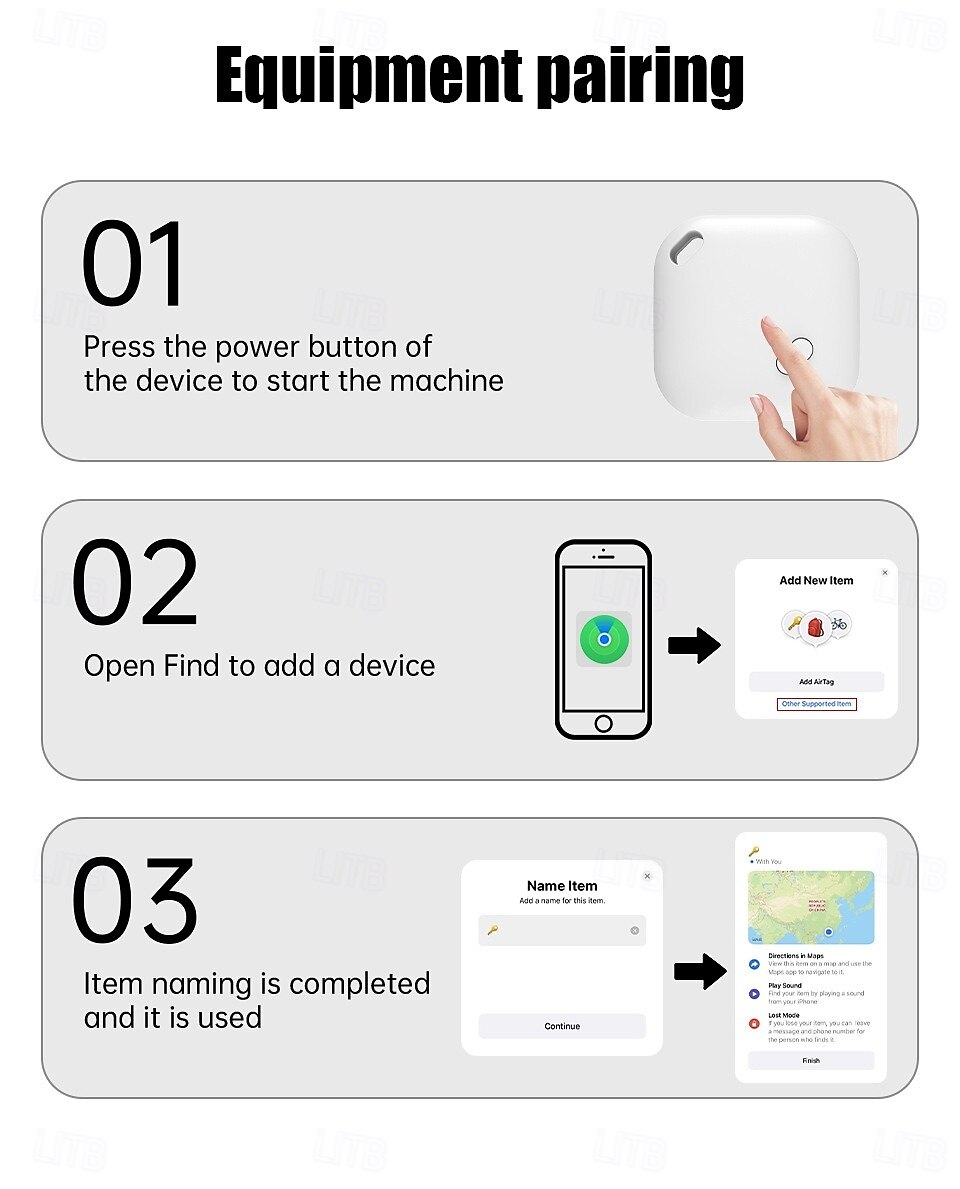 Smart GPS Tracker Item Locator Works with Find My APP Anti Lose Device Alarm Tag Kids Pet Luggage Key Finder 2025 - $12.99 –P11