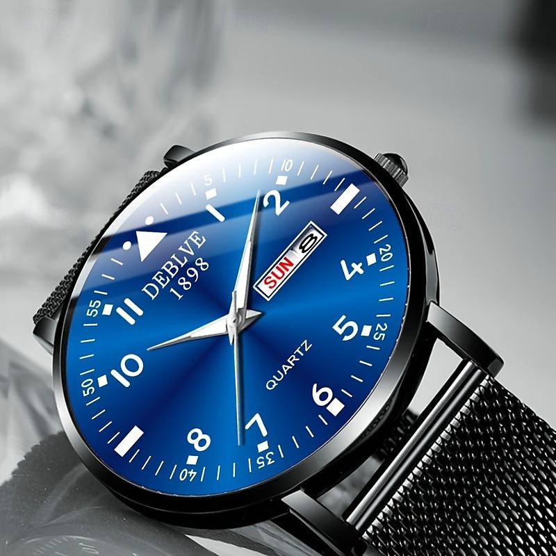 A New Milan Stainless Steel Bracelet Business Quartz Watch With A Px7 Water Resistance Rating And Luminous Date And Day Display. It Is A Fashionable Trendy Casual And Versatile Sports Men'S Business 2025 - $16.99 –P8