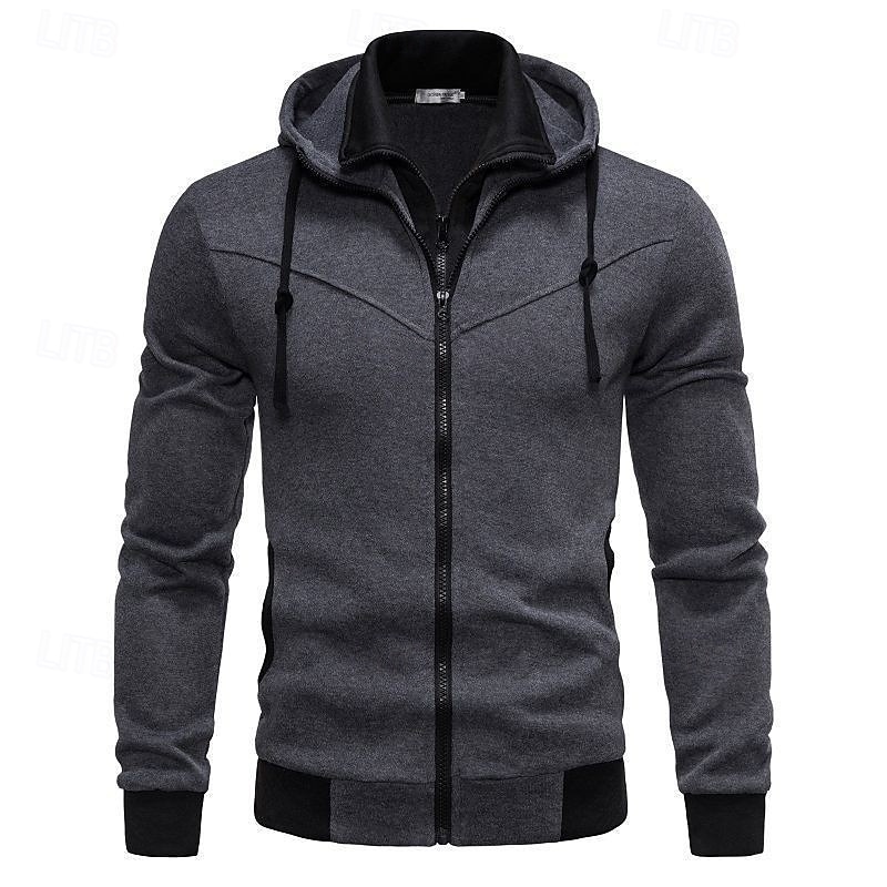 Per uomo Felpa con cappuccio Felpa con cappuccio a zip intera Nero Rosso Grigio chiaro Grigio scuro Con Cappuccio Semplice Tasca Sport & Outdoor Quotidiano Ferie Poliestere Streetwear Essenziale del 2026 a $15.49 –P10