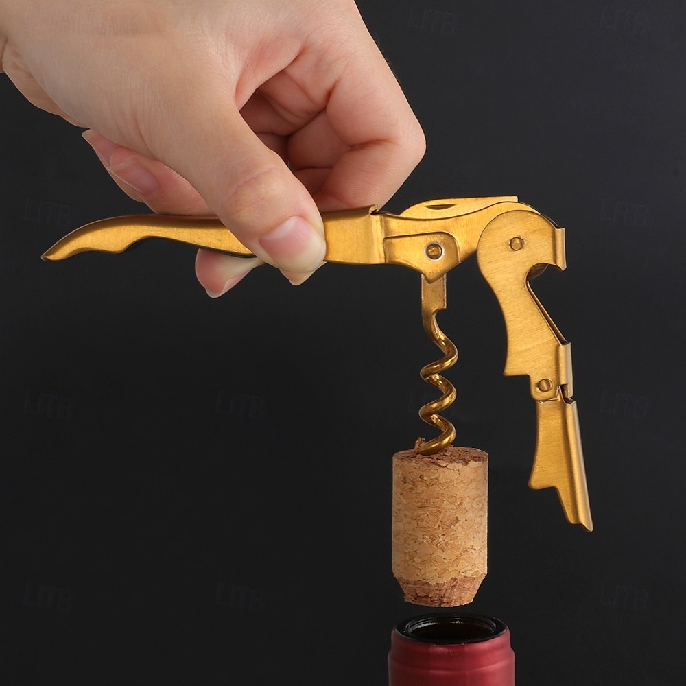 Stainless Steel Wine Bottle Opener Corkscrew, 3-in-1 Waiter's Corkscrew with Foil Cutter, Beer Bottle and Can Opener 2025 - $10.99 –P4
