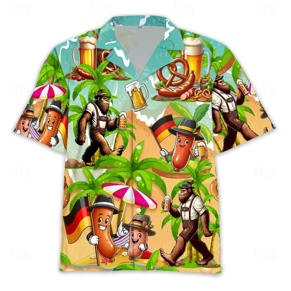 Hawaiian Shirts Aloha Shirt Bavarian Munich German Alpine Graphic for Men's Adults' 3D Print  for Carnival Oktoberfest Beer Beach Vacation Party 2026 - $23.99 –P14