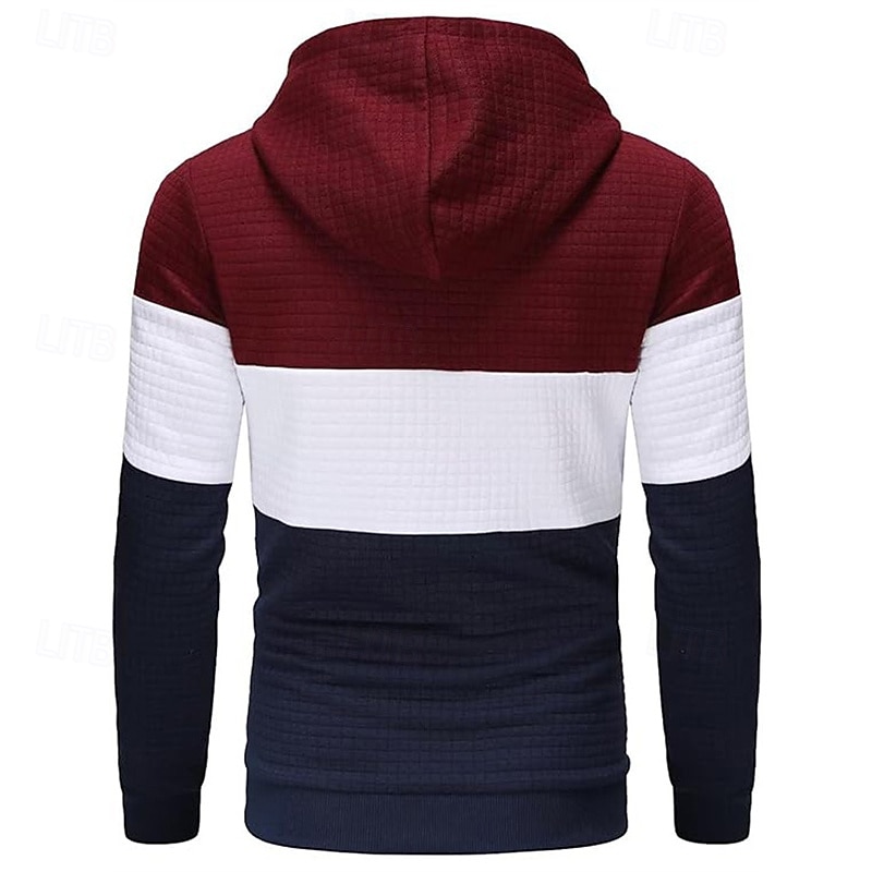 Hombre Sudadera Blanco Amarillo Vino Verde Ejército Caqui Con Capucha Bloque de color Bolsillo Con Texturas Deporte Diario Festivos Poliéster Ropa de calle Básico Casual Primavera Otoño Ropa 2025 - $20.99 –P3