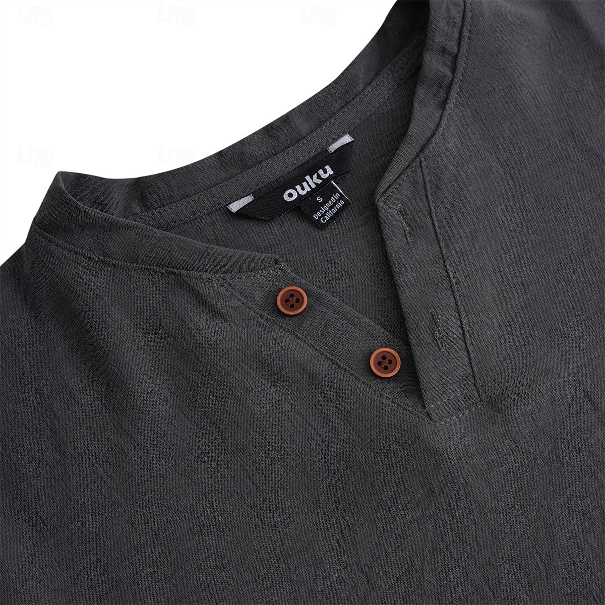 Herren Henley Hemd T-Shirt Kurzarm Einfarbig Einfach Mode Designer Basic Knöpfe V Ausschnitt Urlaub Straße Lässig Sommer Dunkelgrau Weiß Blau Henley T-Shirt 2025 - $25.99 –P5