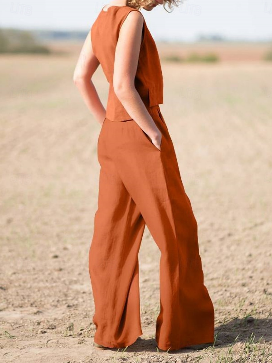 Dámské Elegantní Módní Šik ven Košile Halenka Bez rukávů Tričkový Pevná barva Venkovní Práce Ležérní Námořnická modř Oranžová Trávová zelená Léto Volný 2025 - $29.99 –P3