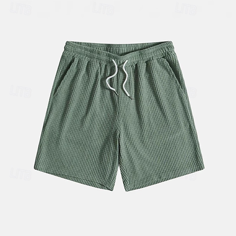 Per uomo Pantaloncini Waffle Pantaloncini Estivi Pantaloncini casual Tasca Elastico in vita Coulisse Semplice Comodità Traspirante Corto Vacanza Vacanza Casual Verde militare Albicocca del 2026 a $20.99 –P2