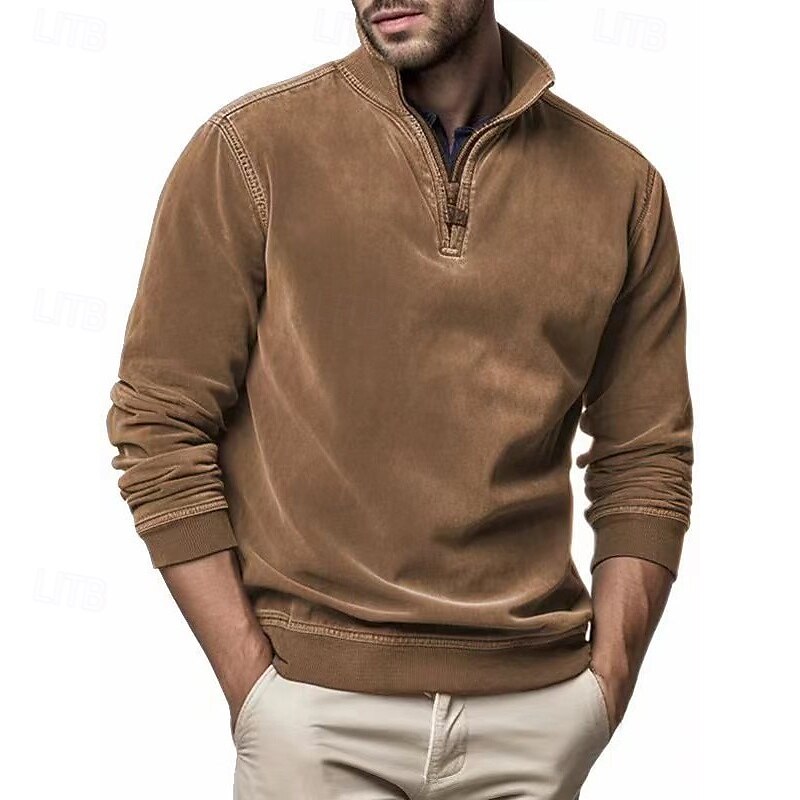 Pánské Mikina Čtvrtletní mikina na zip Černá Námořnická modř Oranžová Trávová zelená Kávová Poloviční zip Bez vzoru Sporty a outdoor Denní Dovolená Polyester Šik ven Základní Na běžné nošení Jaro 2025 - $36.99 –P5