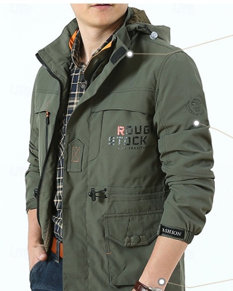 Муж. Куртка для активного отдыха Куртка для туризма и прогулок На открытом воздухе С защитой от ветра Быстровысыхающий Легкость Походная одежда Походная одежда Зима Осень Жакет 2026 - $31.99 –P2