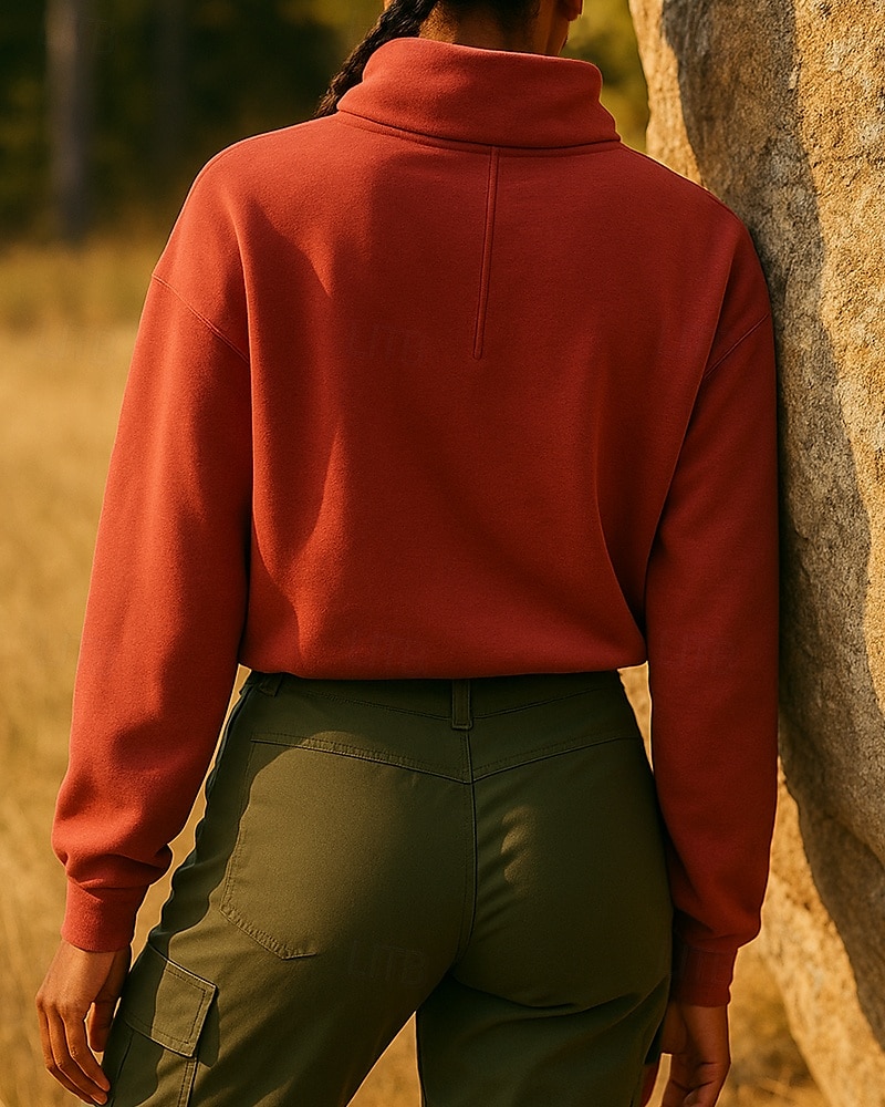 Mujer Sudadera tipo jersey Chaqueta para senderismo Chaqueta deportiva Al aire libre Elástico Trajes de senderismo Ropa de senderismo Otoño Sudadera Algodón Tenis Golf Corriendo Color sólido Violeta 2025 - $38.99 –P5