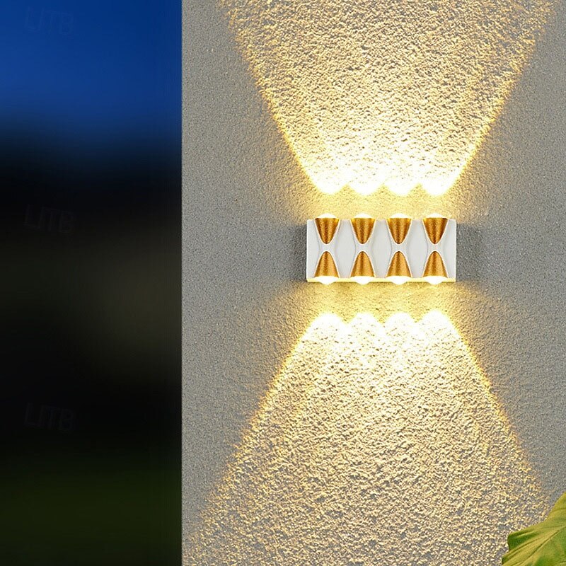 Lampada da parete a LED per esterni 10W, illuminazione up/down, per interni, 4/6/8/10 teste, curva, impermeabile, IP65, lampada da camera da letto moderna, luce bianca calda, AC85-265V del 2025 a $46.99 –P12