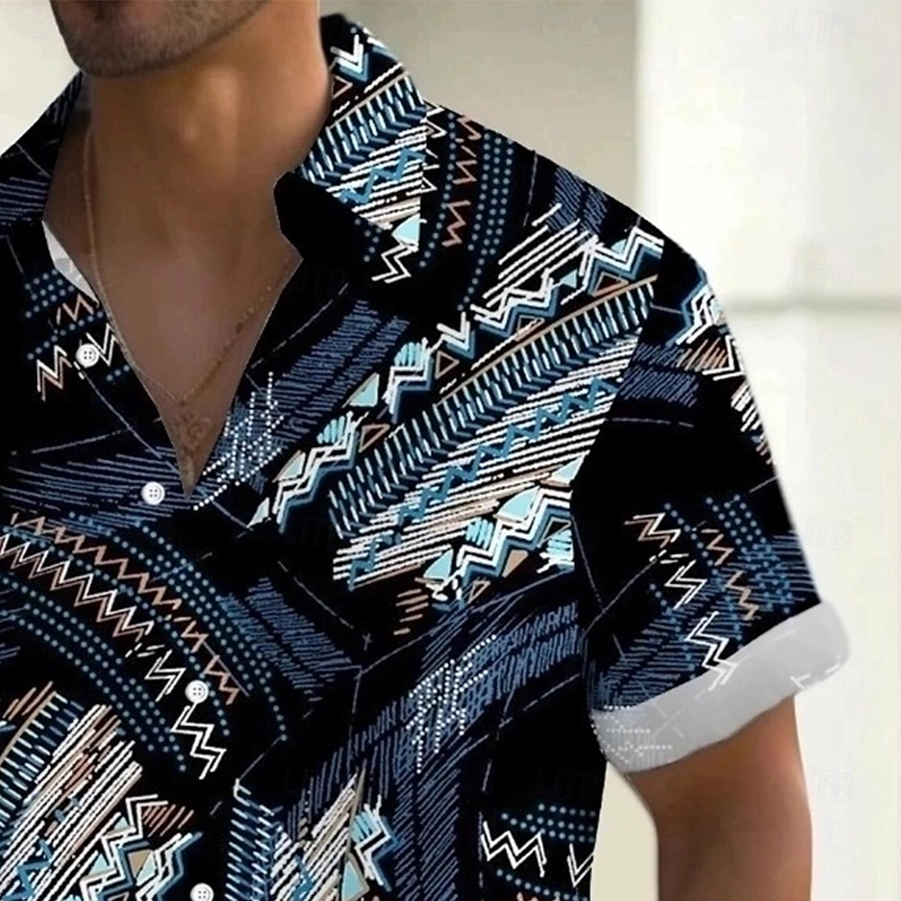 Miesten Piirretty Hauska Ihmisen kasvot Paita Kesä paita Button Up paita Lyhythihainen Muoti rento Loma Juhla Pyhäpäivä Kesä Kevät Sänkyjen avaus 3D-tulostus kauluspaidat Edessä yksi tasku Apila 2025 - $23.99 –P2