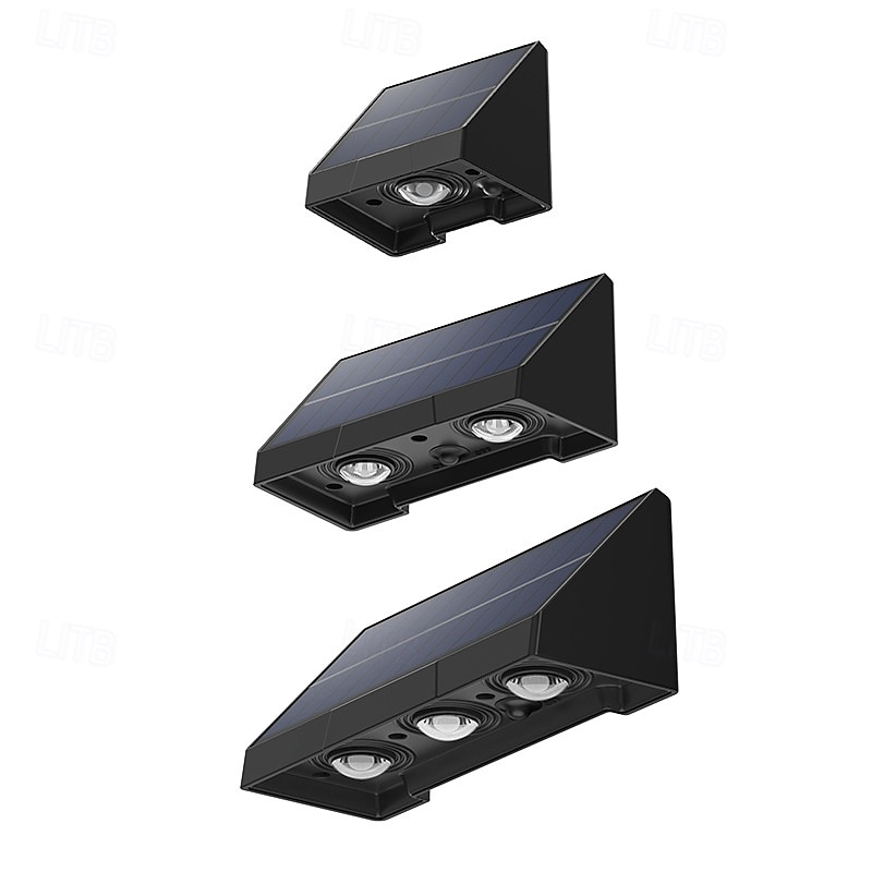 napelemes fali lámpák kültéri 1/2/3 LED lencsés kerítésvilágítás motoros kültéri vízálló meleg fehér automatikus be-/kikapcsolású LED házszámvilágítás verandára, teraszra, erkélyre, falra, udvari 2026 - $16.99 –P4