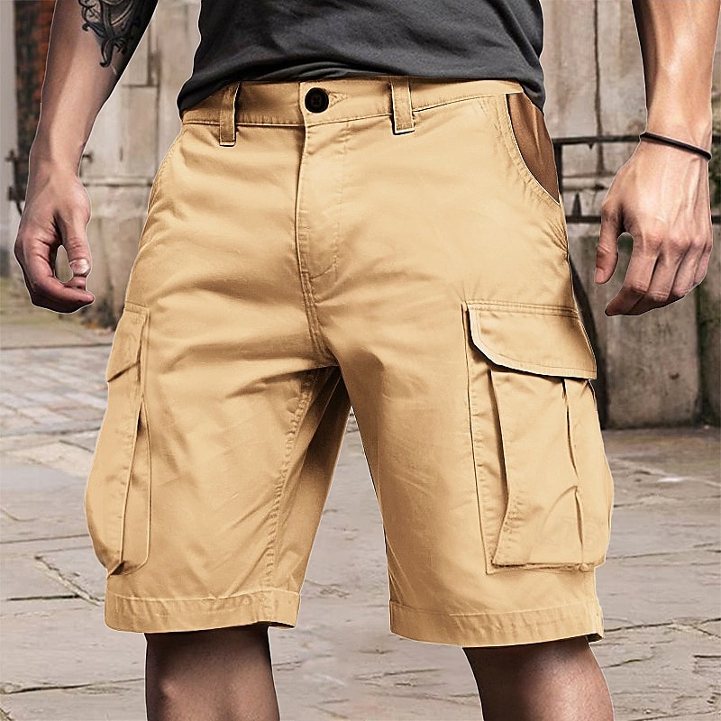 Per uomo Pantaloncini cargo Shorts Pantaloncini Estivi Multi-tasche Tasca con Patta Semplice Comodità Indossabile Lunghezza al ginocchio All'aperto Sport Quotidiano Moda Casual Verde Cachi del 2025 a $22.99 –P16