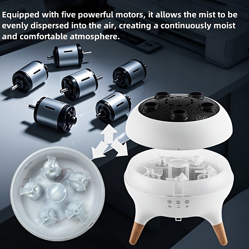 3D Dynamic Jellyfish Cloud Mushroom Dance Spray Aromatherapy Machine Desktop Flame Humidifier Household Heavy Fog Colorful Light Remote Control Equipped With Five Motors For Gift Giving Family Office 2025 - $73.99 –P2