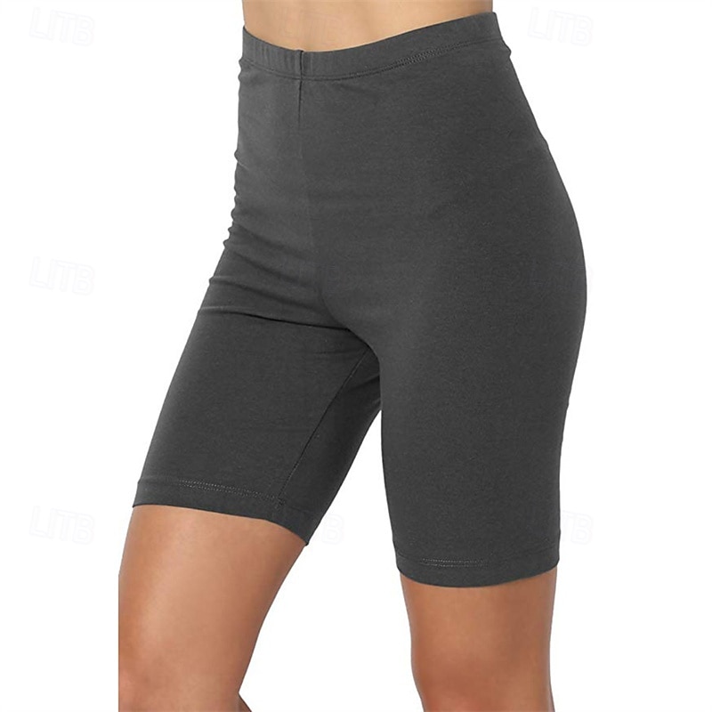 Dam Shorts Damasker Streetwear Ledigt Knelängd Hög midja Slät Elastisk midja Mateial som andas Elastisk Semester Gata Dagliga kläder Vin Svart Vit Rosa Sommar Normal 2025 - $11.99 –P9